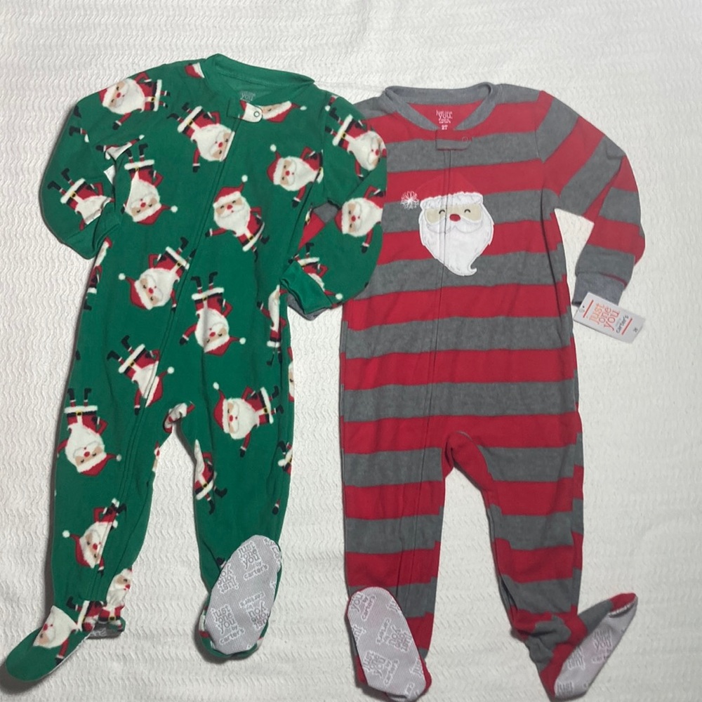 2T SET Fleece Christmas Sleep-n-Plays Santa